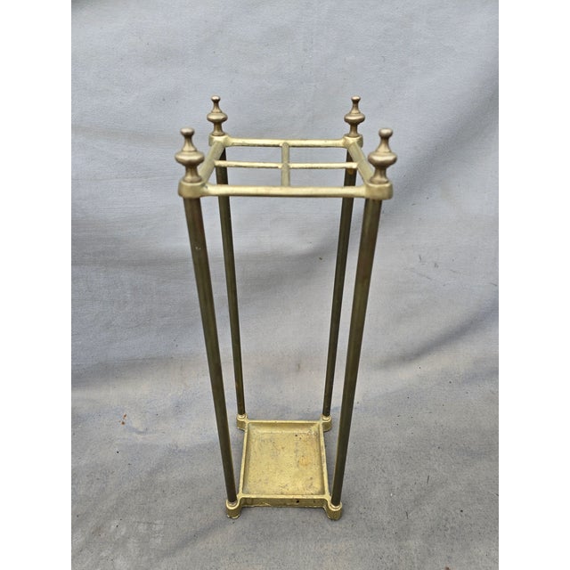 Metal 1940s Brass Umbrella Stand For Sale - Image 7 of 9