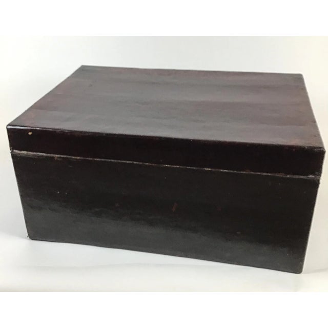 Chinese Antique Leather Trunk For Sale - Image 4 of 13