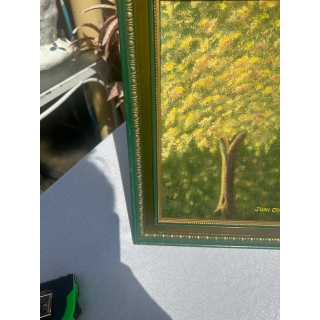 Up for consideration is a beautiful vintage framed foliage and path landscape painting, signed by the artist. This would...