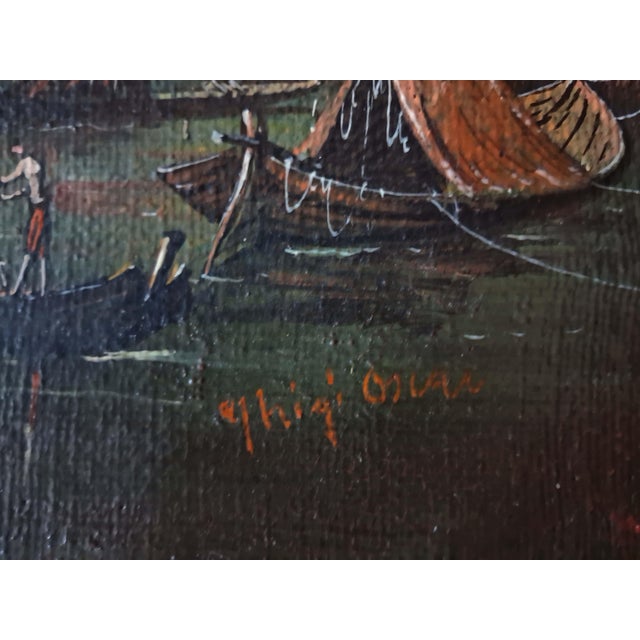 Vintage Venetian Lagoon and Grand Canal Architectural Oil Painting For Sale - Image 4 of 8