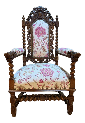 High Period Style Carved Walnut Armchair