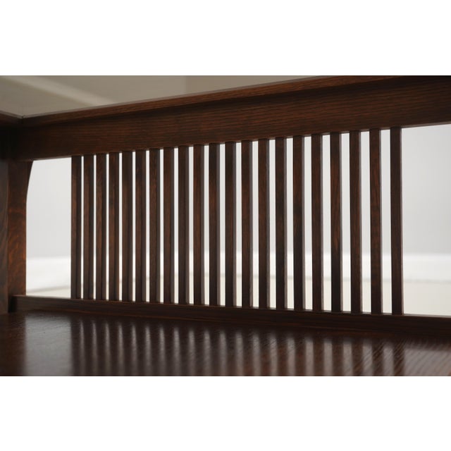 Stickley Mission Oak Glass Top Cocktail Coffee Table For Sale - Image 12 of 13