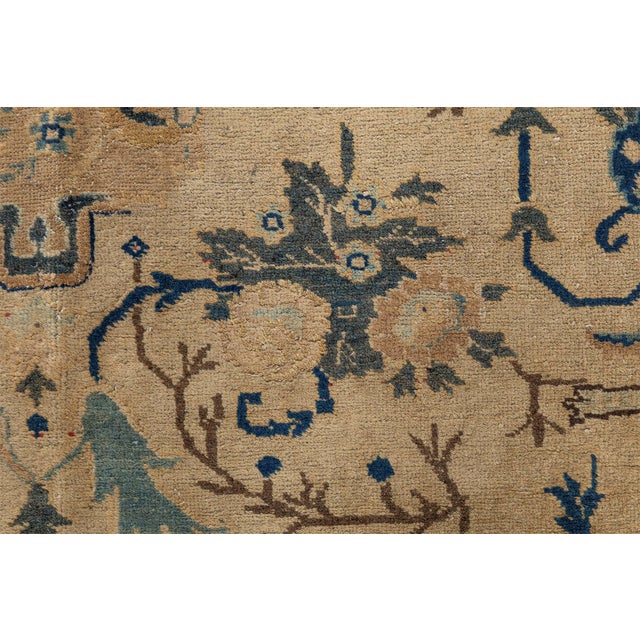 Antique Tabriz Rug in Blue and Brown For Sale - Image 9 of 9