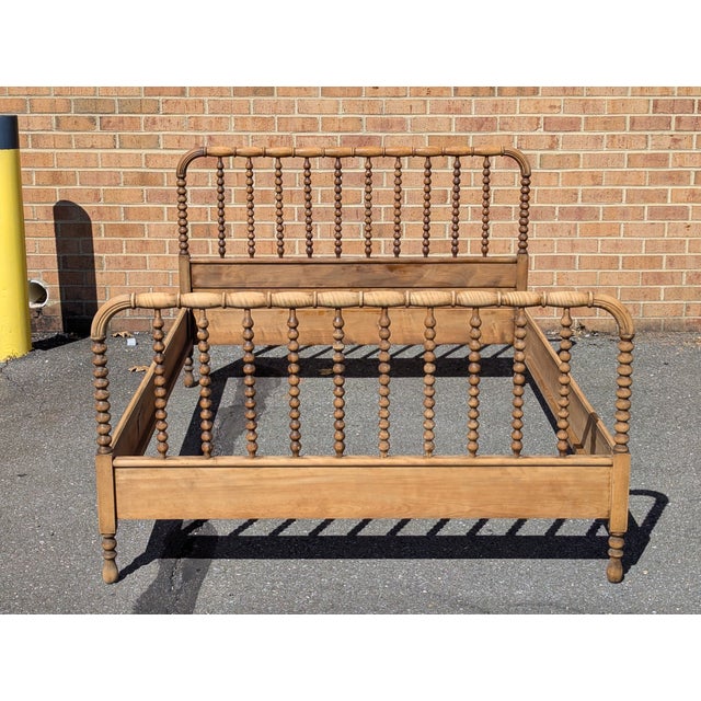 Antique Jenny Lind Spool Bed | Full Size Wooden Frame | Vintage Victorian Cottage Farmhouse Decor For Sale - Image 4 of 9