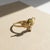 Sculptural Leaf Peridot and Pearl Ring in 14k Yellow Gold. Botanical Peridot Ring with Freshwater Pearl in 14k Gold. A...