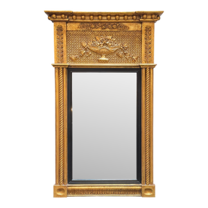 Federal Style Gilt Wood Trumeau Mirror, Vintage
