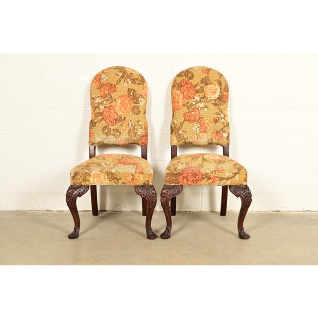 An outstanding pair of Chippendale or Georgian style side chairs or dining chairs Attributed to Berkey & Gay USA, Circa...