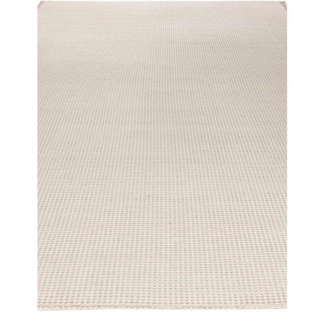 Modern Contemporary Flat-Weave Wool Rug in Solid Beige and Gray by Doris Leslie Blau For Sale - Image 3 of 8