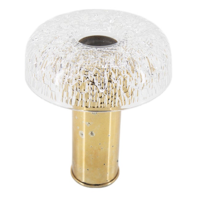 Crystal and Brass Vase by Kristall Krisla, 1970s For Sale