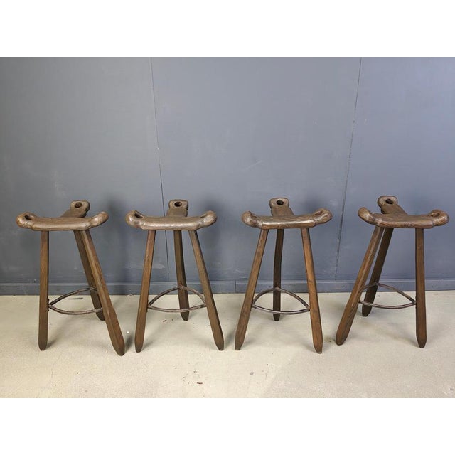 Vnitage Brutalist Bar Stools, 1960s, Set of 4 For Sale - Image 11 of 13