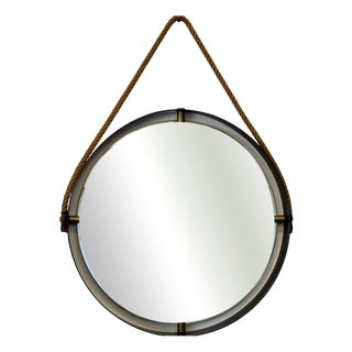Vintage Iron and Brass Mirror, 1950s For Sale