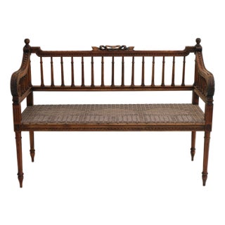Late 20th Century Louis the XVI Style Maitland-Smith Carved Garden Settee For Sale