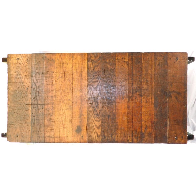 Restored Vintage Fairbanks Oak & Cast Iron Industrial Utility Cart ~ Large 5.5' For Sale - Image 10 of 13