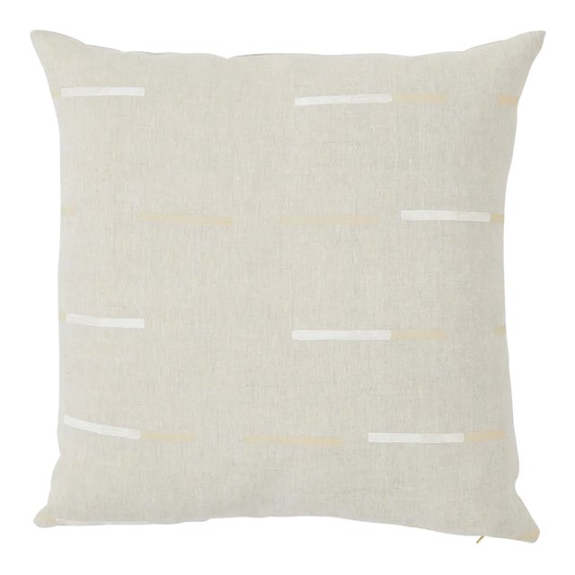 Schumacher x Caroline Z Hurley Overlapping Dashes Pillow In Buff For Sale