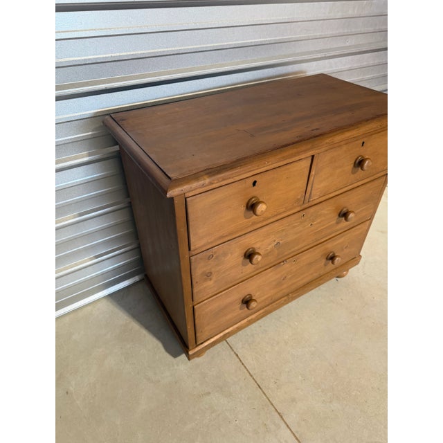 Victorian Antique Pine Two Over Two Drawers - Chest of Drawers From England For Sale - Image 3 of 18