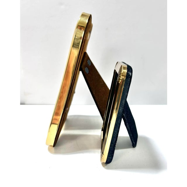 Vintage Brass Tabletop Picture Frames, Coordinating Hollywood Regency Pair For Sale In Louisville - Image 6 of 7