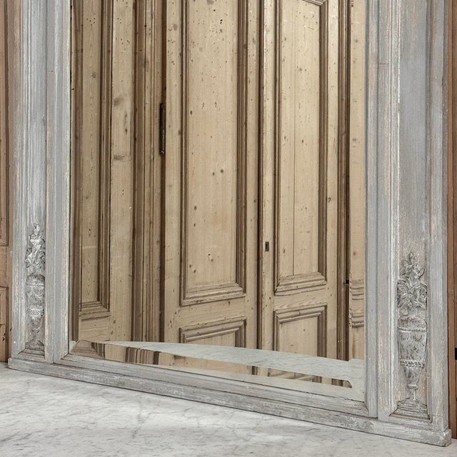 Antique French Louis XVI Painted Trumeau Mirror For Sale - Image 11 of 13