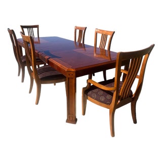 1970s Attributed to Thomasville American Expressions Dining Table and Chairs For Sale