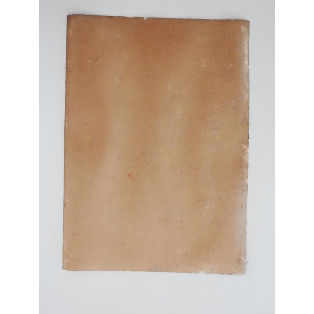 Rustic Small Early 20th Century Winter Landscape Pastel Painting For Sale - Image 3 of 4