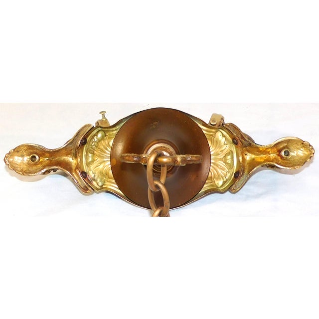 Antique Art Nouveau Lightolier Brass and Milk Glass Ceiling & Wall-Mounted Lights Set For Sale - Image 9 of 18