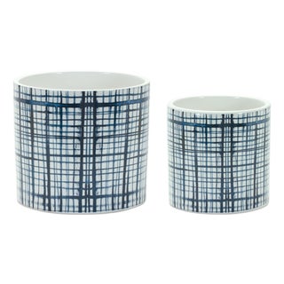 Criss Cross Pattern Planter (Set of 2) For Sale
