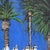 Textile Electric Blue Lacma Lights - Original Los Angeles Landmark Acrylic Painting on Canvas by Kathleen Keifer For Sale - Image 7 of 9