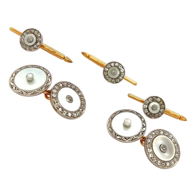 Vintage Cufflinks & Stud Dress Set, 5 Pieces For Sale