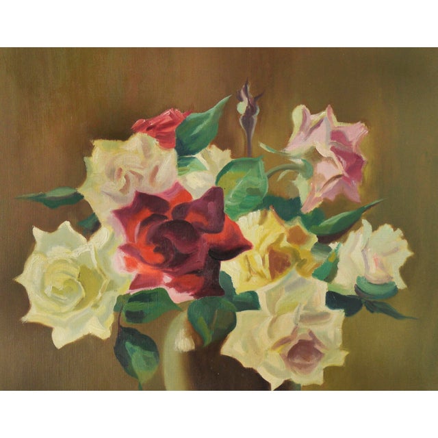 "Garden Roses" in a Vase Still Life by Masayoshi Himeno For Sale - Image 4 of 7