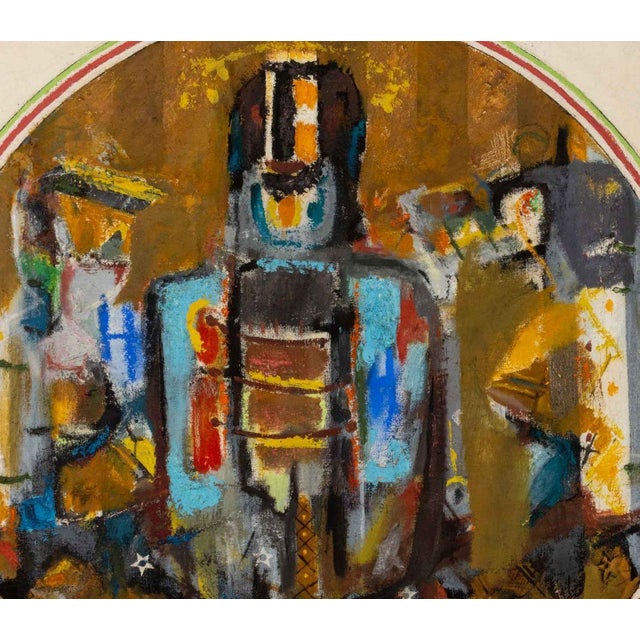 Agudelo Abstract Figural Composition Oil on Canvas For Sale - Image 4 of 10