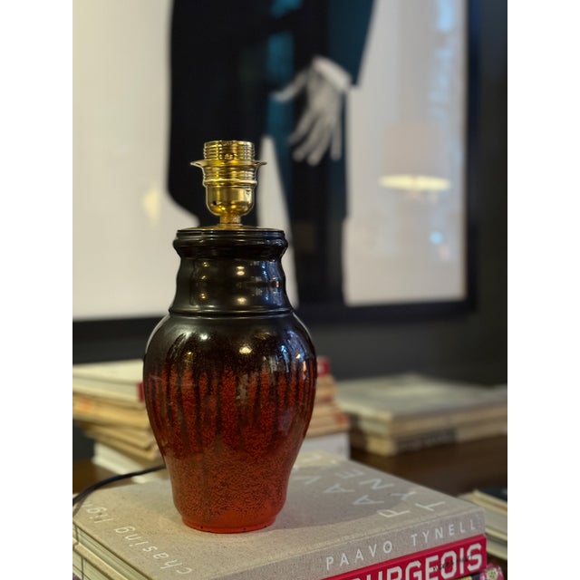 Art Deco Black and Orange Otto Table Lamp from Upsala-Ekeby, 1938 For Sale - Image 4 of 13