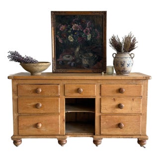 Antique English Pine Sideboard For Sale