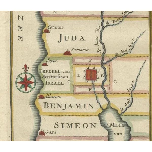Dutch Map of Ancient Israel, 1730 For Sale - Image 5 of 10