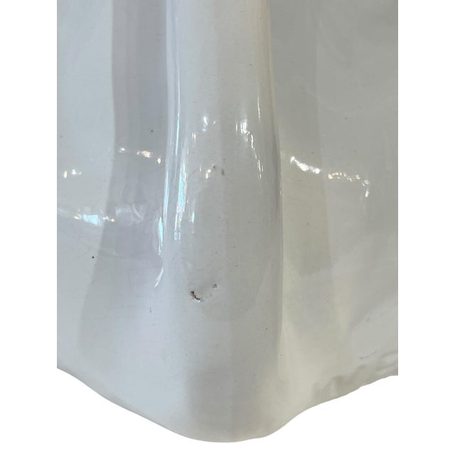 White Vintage Hollywood Regency White Ceramic Lion Planter For Sale - Image 8 of 15