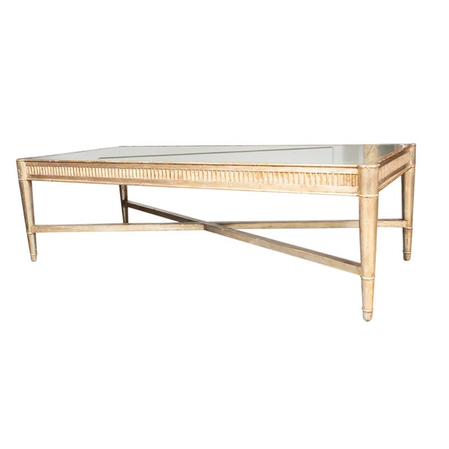 Mid Century Silver Leaf Coffee Table For Sale In Boston - Image 6 of 10