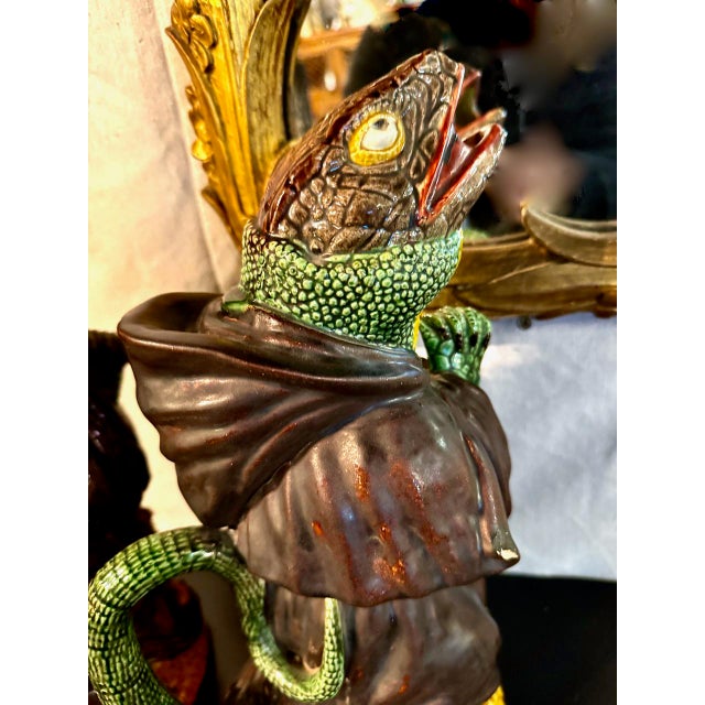 Portuguese Lizard-Monk Jug by Manuel Marfa For Sale - Image 15 of 17