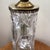 Vintage Neoclassical Style Waterford Brilliant Cut Pitcher Vase Table Lamp With Beaded and Sequined Brown Shade For Sale - Image 10 of 12