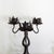 Rustic Wrought Iron Art Nouveau Lotus Candelabra For Sale - Image 11 of 11