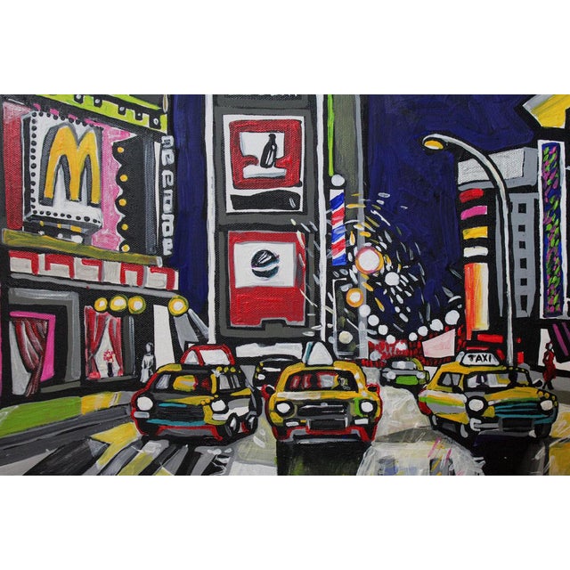 Fun bold Acrylic on Canvas pictures Night Scene on Times Square. Big Apple never sleeps and always shines. I started this...