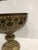 Vintage Persian Brass and Enamel Footed Bowl. Size: 12.25"D x 11.25"H