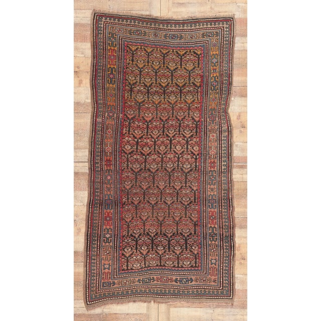 Early 20th Century Antique Persian Kurdish Rug 04’03 X 08’00 For Sale - Image 9 of 9