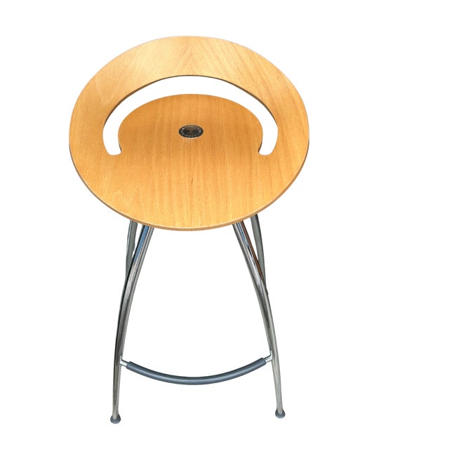 Late 20th Century Magis Lyra Barstool by Design Group Italia – Iconic Italian Modern Chrome & Beech Bentwood Bar Stool, Scandinavian Minimalist Design For Sale - Image 14 of 17