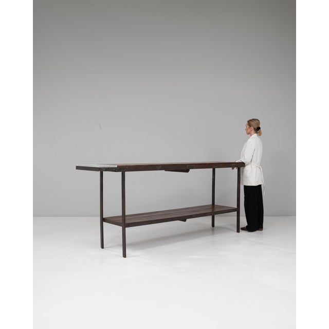 Mid-Century Modern 20th Century French Metal Industrial Table For Sale - Image 3 of 18