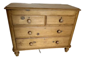 Antique Pine Two Over Two Drawers - Chest of Drawers From England