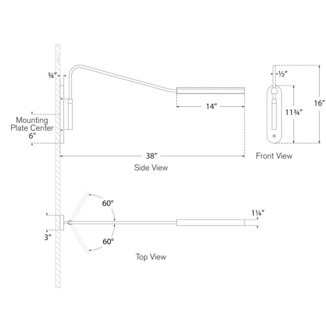 2020s Ian K. Fowler for Visual Comfort Signature Austin Large Articulating Wall Light in Aged Iron For Sale - Image 5 of 8