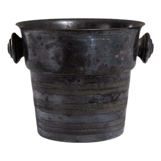 Mid 20th Century France Gray Silver Ice Bucket For Sale