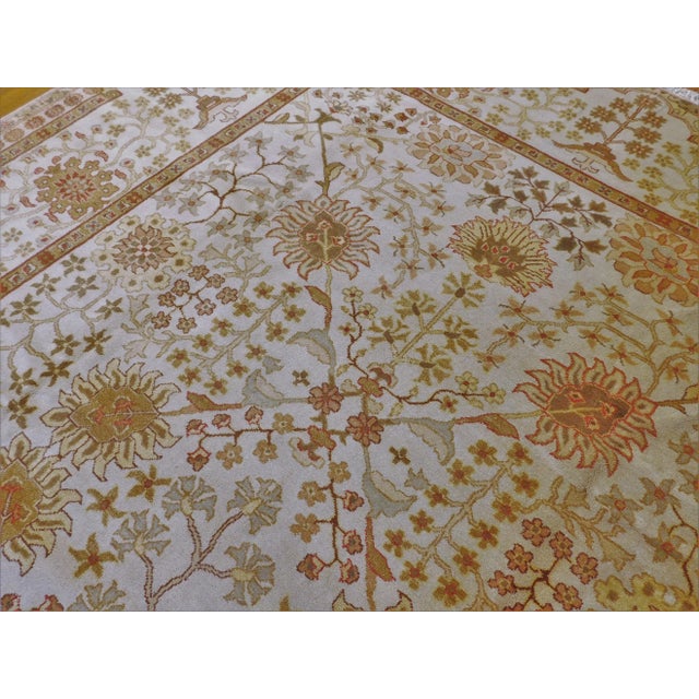 1990s Handmade Tan Wool Pile Luxury Rug 9'2"x 12' For Sale - Image 5 of 13