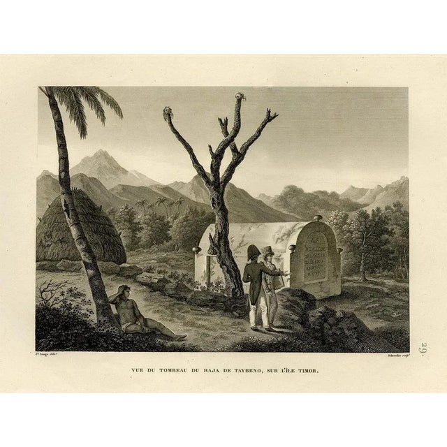 After J.S. Arago, Illustration of the Tomb of the Raja of Taybeno on the Island Timor, 1825, Print For Sale - Image 3 of 6