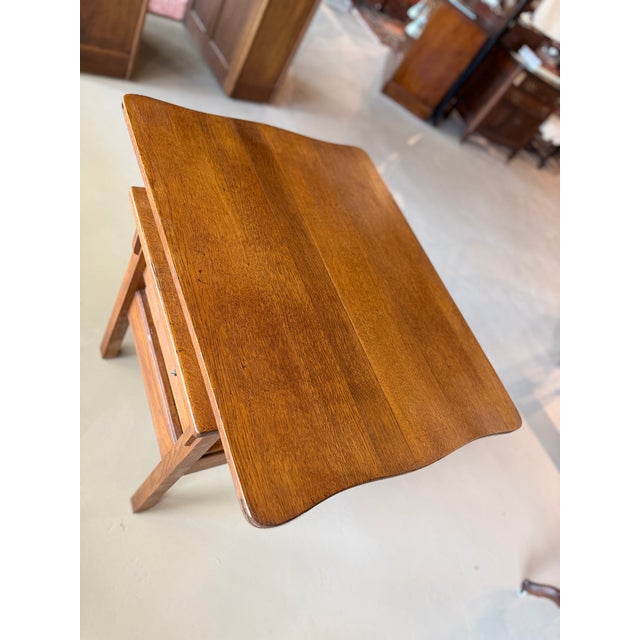 Brown Early 1900s Antique Mission Oak Convertible Table Chair For Sale - Image 8 of 12