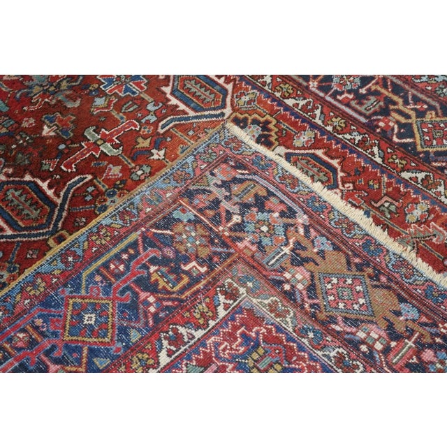 Textile Vintage Heriz Rug 7'5'' x 10'6'' For Sale - Image 7 of 11