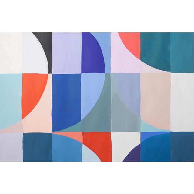 Paper 2026, Bauhaus Geometric Painting Diptych, Below the Sea Level, Acrylic Paint on Watercolor Paper by Natalia Roman For Sale - Image 7 of 10